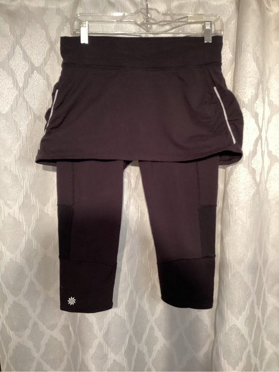 Athleta Pants - Athleta Black Skorted Leggings with Reflective Trim